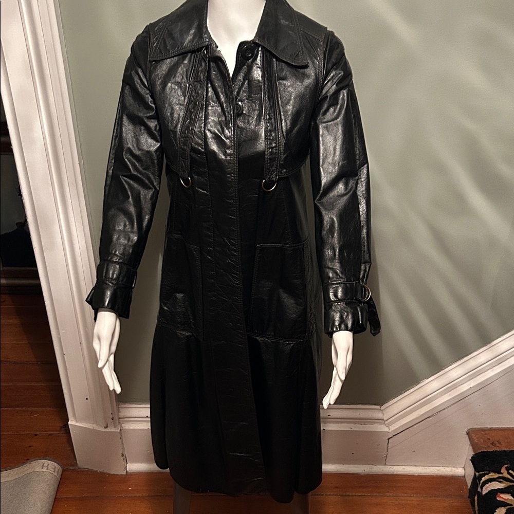 Vintage 1970’s Long leather Coat